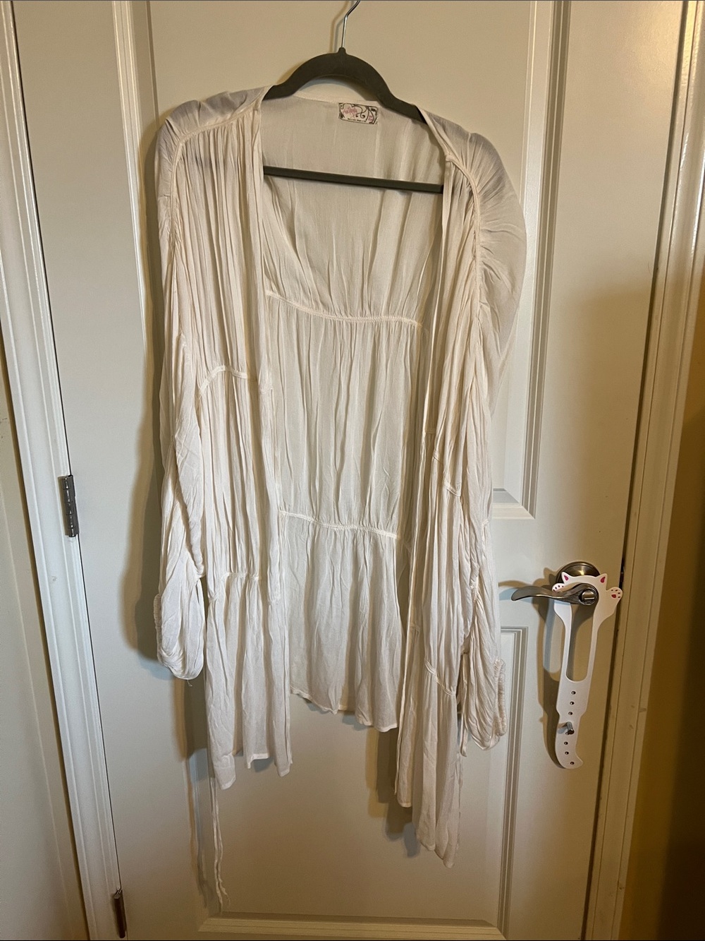 Free People Lightweight White Open-Front Women's Cardigan